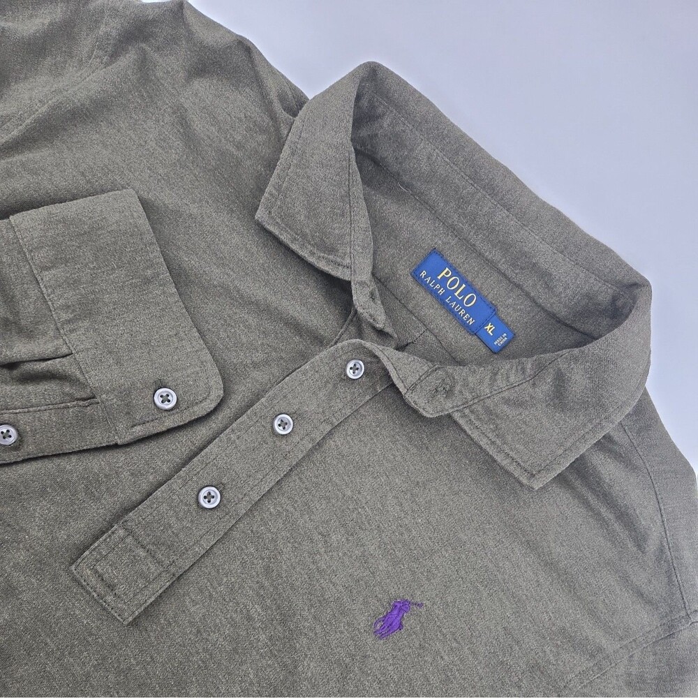 Polo Ralph Lauren Men Shirt XL Long Sleeve Golf Green Classic Old Money Heritage